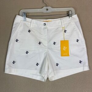 Louis Castel Women's White Golf Shorts 31 Embroidered Golfers Logo New with Tags
